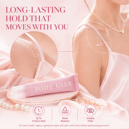Liquid Body Adhesive for Clothes- Clothing Glue That Holds All Day - Sweat and Dance Proof, Fast Drying - 20ml