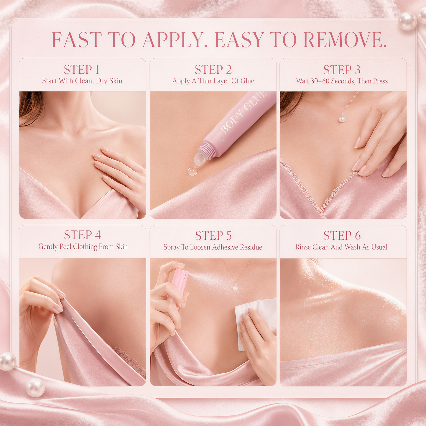 Liquid Body Adhesive for Clothes- Clothing Glue That Holds All Day - Sweat and Dance Proof, Fast Drying - 20ml